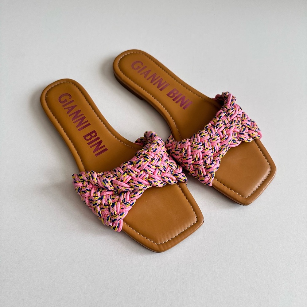 Gianni Binni Bradyn Pink Woven Band Square Toe Sandal size 9M